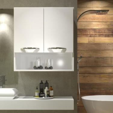 Imagem de Armário Para Banheiro Porta Toalhas Sem Espelheira Com 2 Portas - Clic