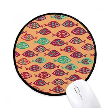 Imagem de DIYthinker Grelhas de cores quentes abstratas mouse pad desktop escritório tapete redondo para computador