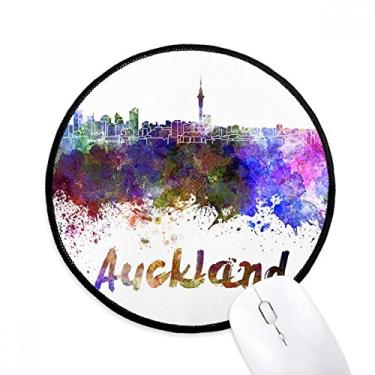 Imagem de DIYthinker Auckland Nova Zelândia Cidade Aquarela Mouse Pad Desktop Escritório Tapete Redondo para Computador