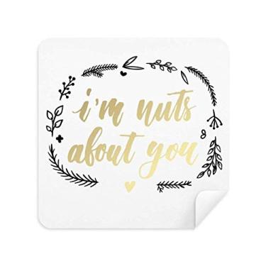 Imagem de DIYthinker I'N Nuts About You Quote Style Pano de limpeza de tela tecido de camurça 2 peças