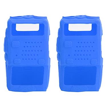 Imagem de Tgoon Capa Walky Talky, capa protetora de silicone para walkie talkie de qualidade fácil de usar rádios de escritório de segurança de longo alcance com capa macia de gel para Baofeng Uv ? 5r (azul)