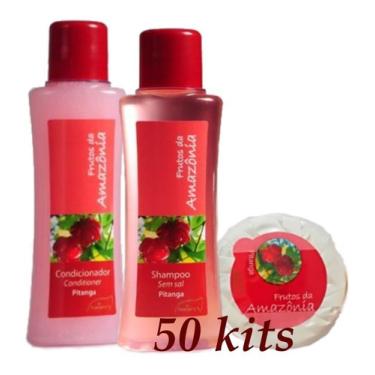Imagem de Kit 50 Shampoo Condicionador 35 Ml Sabonete 20g Hotel Motel