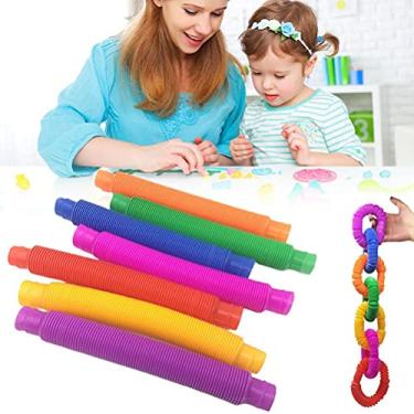 Imagem de TBEOEN Brinquedos sensoriais Pop Tube, 4 pacotes, habilidades motoras finas e aprendizagem para crianças, brinquedo inquietos, dispositivo para TDAH e presente superior