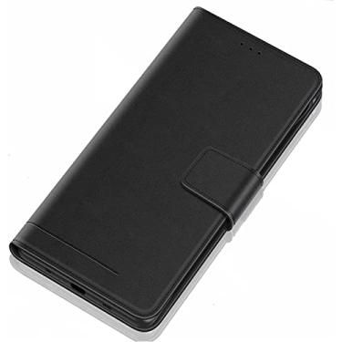 Imagem de HOUCY Capa flip para iPhone 13Mini /13/13 Pro/13 Pro Max, capa carteira de couro genuíno slots para cartão suporte TPU à prova de choque capa protetora magnética fólio (cor: preto, tamanho: 13 6,1 polegadas)
