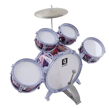 Imagem de Bateria Infantil, Bateria de Jazz de Plástico para Crianças Aprendizagem Musical para Crianças e Adultos Com Mais de 3 Anos