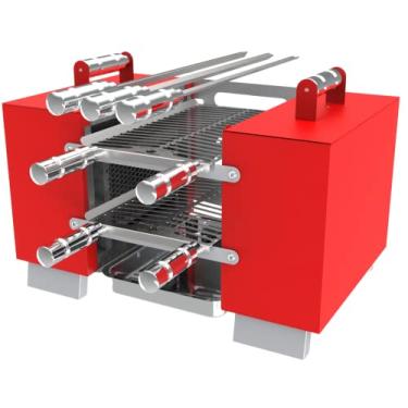 Imagem de Churrasqueira Para Apartamento Sem Fumaça 2 Grelhas 3 Espetos