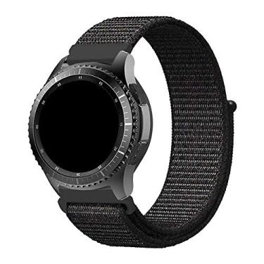Imagem de Pulseira 22mm Nylon Loop compatível com Galaxy Watch 3 45mm - Galaxy Watch 46mm - Gear S3 Frontier - Amazfit GTR 47mm - Amazfit GTR 2 - Marca LTIMPORTS (Preto)