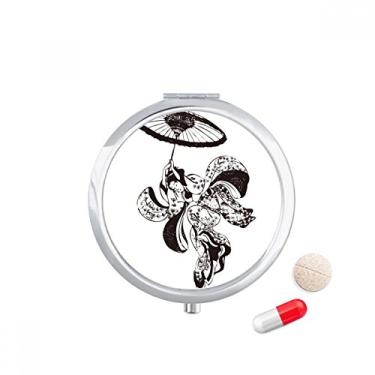 Imagem de Guarda-chuva feminino japonês, porta-comprimidos, bolso para medicamentos, caixa de armazenamento