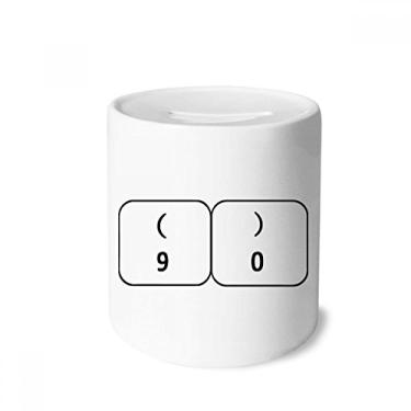 Imagem de DIYthinker Símbolo de teclado 9/0 caixa de dinheiro caixa de cerâmica porta-moedas presente de cofrinho