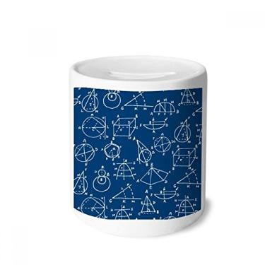 Imagem de DIYthinker Caixa de moedas geométrica de ciências matemáticas para dinheiro, porta-moedas de cerâmica, presente de cofrinho