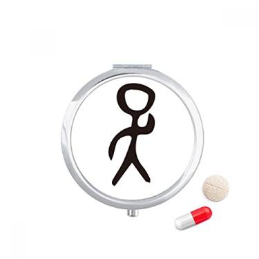 Imagem de Inscrição óssea chinesa sobrenome personagem Wu comprimido, bolso, remédio caixa dispensadora