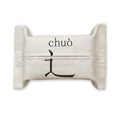 Imagem de Componente de personagem chinês, suporte de capa de papel para lenços faciais, saco de linho de algodão