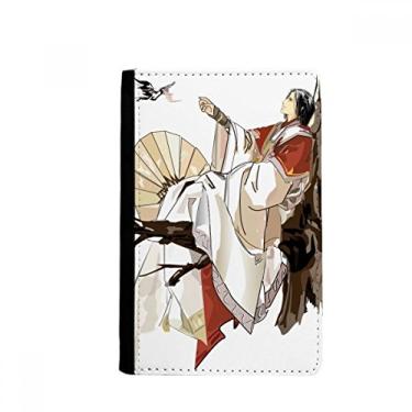Imagem de Carteira chinesa chinesa com estampa de figura de homem arquico, porta-passaporte Notecase Burse
