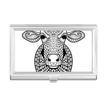 Imagem de Carteira de bolso com imagem de vaca grande animal com porta-cartões