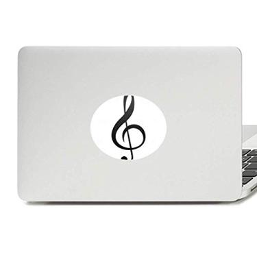 Imagem de Adesivo de notebook com emblema de vinil branco Clef Black Music Treble Clef