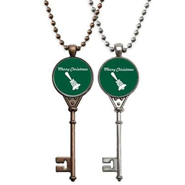 Imagem de OFFbb-USA Colar de Natal Bell Hope Gold Art Deco Presente Fashion Chaveiro Pingente Joias Decoração de Casal