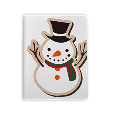 Imagem de Caderno de desenho de boneco de neve de Natal com capa macia para diário