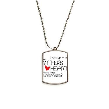 Imagem de DIYthinker Colar de aço inoxidável I Can Melt My Father's Heart Best Papa Love com pingente de identificação para cães