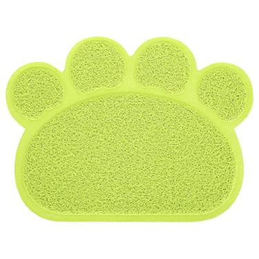 Imagem de Compra Maluca Tapete de areia para gatos, tigela de alimentação Placemat antiderrapante 15,4X11,6 polegadas para gatos para cães para pequenos animais de estimação(verde)