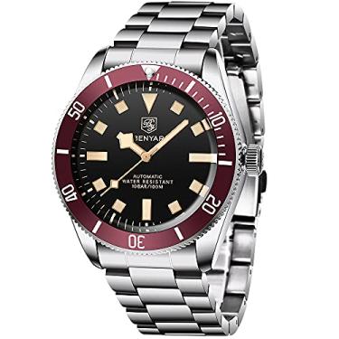 Imagem de BENYAR Relógios Mecânicos Masculinos Automáticos Relógios Masculinos Relógio de Pulso Militar Impermeável 100 m, Movimento St6.., Red5179, Mecânico