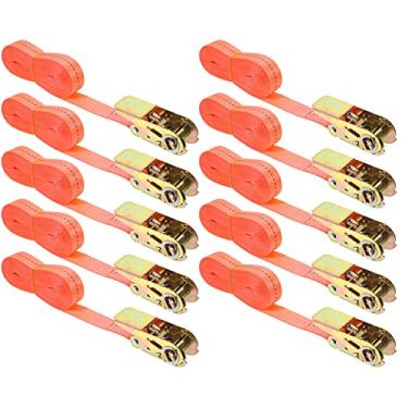 Imagem de FAVOMOTO 10 peças de tiras de amarração laranja correia de amarração resistente fivela de carga correias de amarração fivela de trava de câmera acessórios 600 x 5 cm