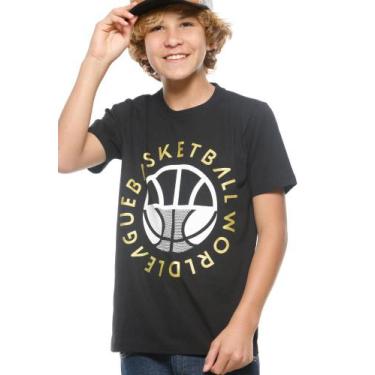 Imagem de Camiseta Infantil Basketball Preta Banana Danger