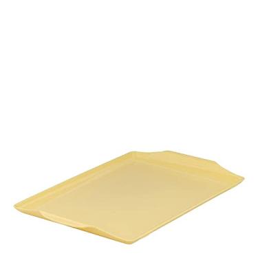 Imagem de Bandeja Retangular 23x35 Amarelo Claro em Plástico Resistente Linha Tendência Linha Premium