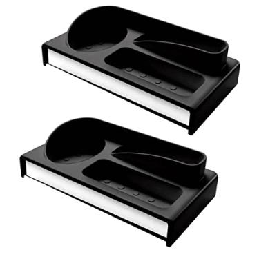 Imagem de Conjunto 2 Suportes Organizadores para Pia Porta Detergente Esponja e Sabão Brinox Preto
