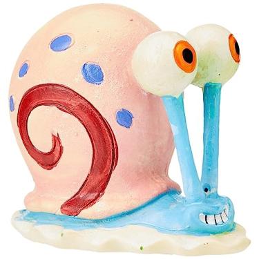 Imagem de SpongeBob Penn-Plax Bob Esponja Squarepants' Gary The Snail - Grande Ornamento De Aquário De Resina (Sbr22) Adicione Um Pouco De Decoração De Biquíni À Sua Regata Multicolorido 7 6 Cm