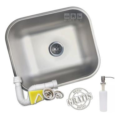 Imagem de Kit Cuba Escovada Inox 304 N3 40x34x17 Tecnocuba Com Dosador