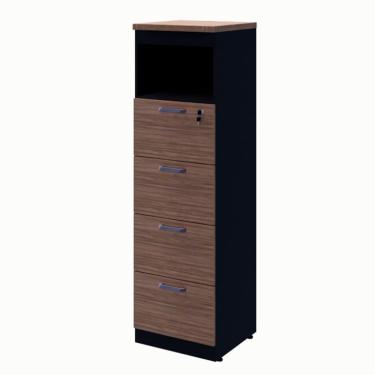 Imagem de Armário Arquivo 4 Pastas com Nicho Yaris Ameixa e Preto