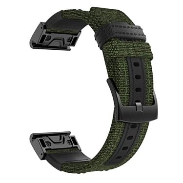 Imagem de EZZON Pulseira de nylon de ajuste rápido para Garmin Fenix 7X 7 6X 6 5X 5 Plus 3 3 HR Forerunner 935 945 Smart Watch 22 26mm Pulseira Easyfit (Cor: Exército, Tamanho: 26mmFenix 6X Pro)