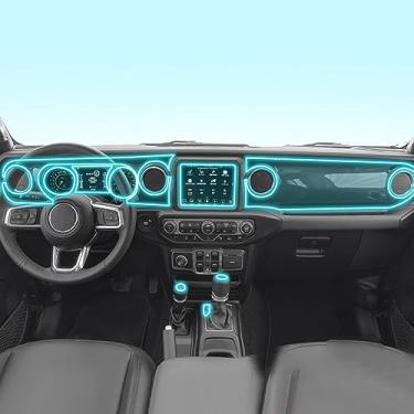 Imagem de LAVIYE interior do carro navegador GPS console central terno transparente PPF-TPU película protetora Filme anti-risco, para Jeep Wrangler Rubicon 2022-2023