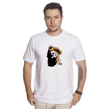 Imagem de Camiseta Masculina De Algodão Monkey D. Luffy One Piece Capa - Steve M