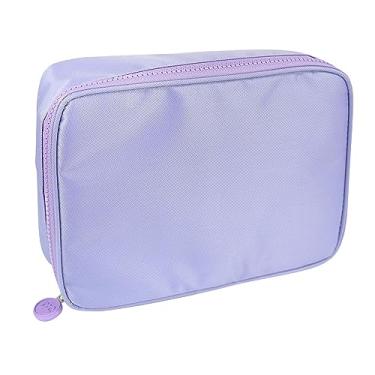 Imagem de Estojo Baú Tamanho Grande Com Divisória em Tecido Lilás