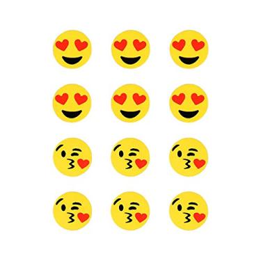 Imagem de Imãs Enfeite de Geladeira e Painel - Botão Emojis 12 Unidades