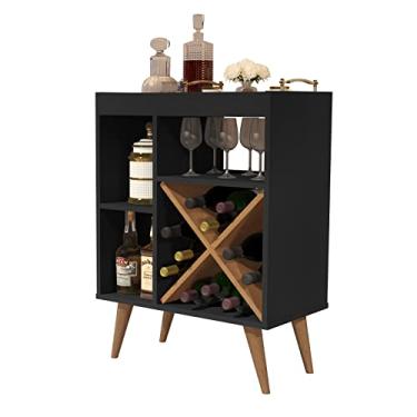 Imagem de Aparador Porto Belo Buffet Barzinho Para Bebidas Sala De Estar (Preto/Nature)