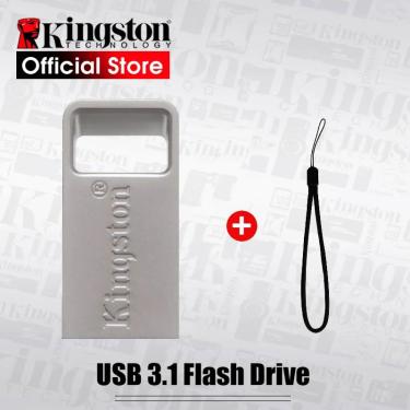 Imagem de Kingston-DTMC3 USB Flash Drive  Metal Pendrive  USB 3.2 PenDrives  Memória para computador  64GB
