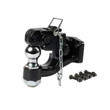 Imagem de Mytee Products Engate Pintle com bola de reboque de 5 cm, engate de combinação de 8 toneladas com kit de montagem | Combo de bola de gancho de pintle ajustável com parafuso - revestido em pó, resistente
