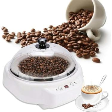 Imagem de Máquina Torradora De Café Doméstica 500w, Torrador Elétrico De Grãos De Café 300g, Tempo + Temperatura Constante, Ferramentas Para Torrar Café,White-1