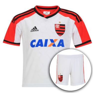 Imagem de Conjunto Infantil Camisa Calção Flamengo ii Branco 2014