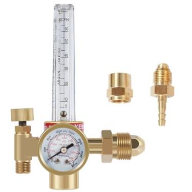 Imagem de HTP Argon CO2 Mig Tig Medidor de Fluxo 0-4000 PSI Regulador de Soldagem a Gás Preciso 10-60CFH Regulador de Gás Argônio Ajustável Solda de Solda para Nitrogênio Argônio Hélio