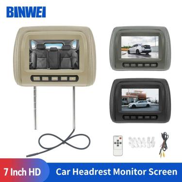 Imagem de Binwei-Universal Car Headrest Monitor  Encosto De Cabeça Tela  Pillow Monitor  7"