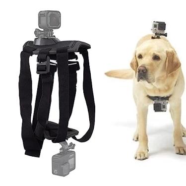 Imagem de Peitoral para cães GoPro, colete macio e ajustável para animais de estimação com 2 bases de montagem, para fixação no peito e nas costas para todos os modelos e outras câmeras esportivas, adequado