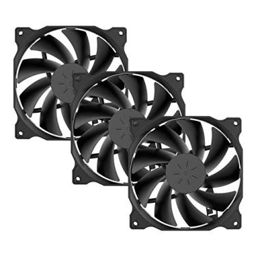 Imagem de uphere Pacote com 3 ventoinhas de longa duração para computador 120 mm ventoinha de arrefecimento para gabinetes de computador, 12BK3-3