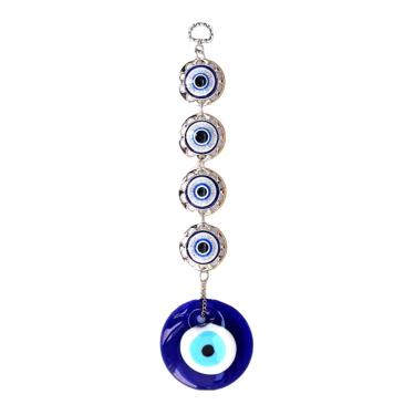 Imagem de VALICLUD 1 Unidade Pingente Olho Do Diabo Ornamento Azul Sorte Olho Turco Contas De Mau-olhado Decorações Para Salas De Casa Encantos Do Carro Para o Espelho Retrovisor Peru Vidro Sortudo