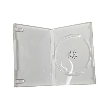 Imagem de Pacote com 10 capas para CD e DVD de disco único branco padrão Maxtek de 14 mm com capa externa transparente para inserção. Compatível com Nintendo Wii Discs.