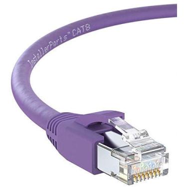 Imagem de InstallerParts Cabo Ethernet CAT8 60 cm - Roxo - Série Profissional - Rede de 40 Gigabit/seg/Cabo de Internet de Alta Velocidade para Roteador, Modem, Jogos/2000 MHZ, 24AWG
