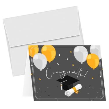 Imagem de Cartões de felicitações de formatura Parabéns Congrats! You Did It! Class of 2021 – Linda e divertida Zoom Call Graduates School University College Greetings | (A2) 10,8 x 14 cm | 25 cartões e envelopes