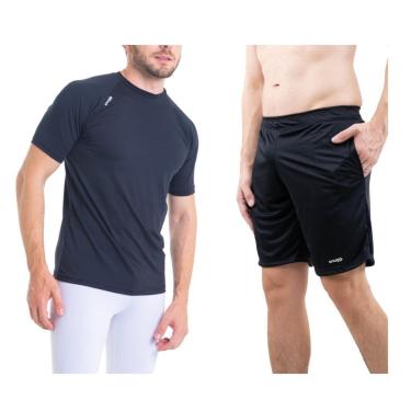 Imagem de Conjunto Camiseta Curta Masculina e Calção Masculino Bermuda Esportiva com Bolso Fitness Academia-Masculino